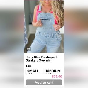 Judy Blue distressed overalls